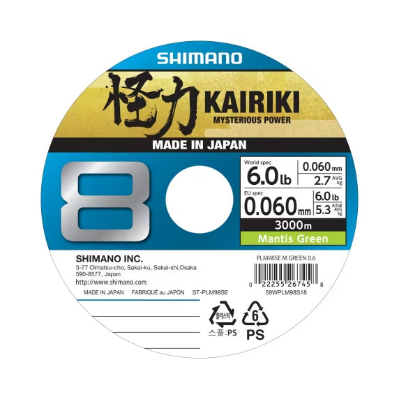 Shimano Kairiki 8 Mantis Green 3000 m Braided Line