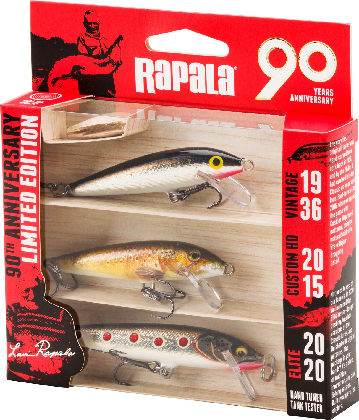 Rapala 90 vuotta R90 Floater Small Naturistic vaappulajitelma 3 kpl/pkt