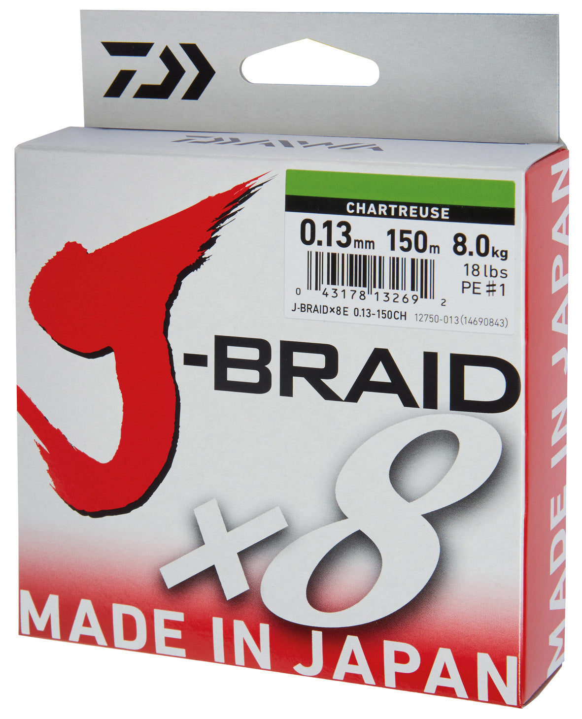 Daiwa J-Braid X8 Chartreuse 150 m Braided Line