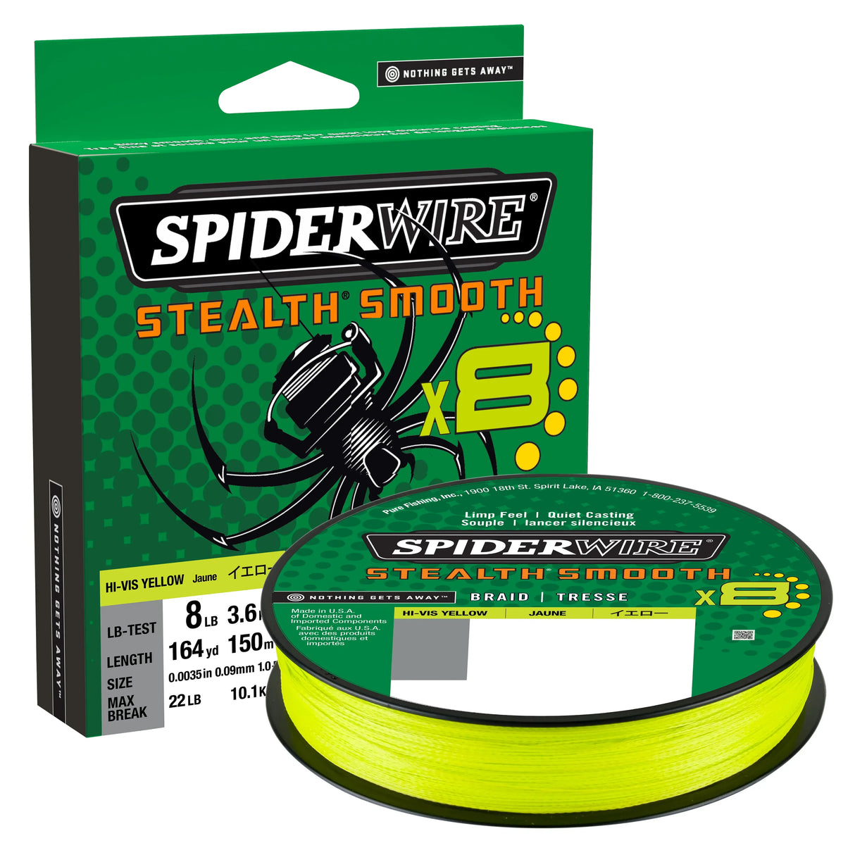 Spiderwire Smooth 8 keltainen 300 m kuitusiima - Happy Angler