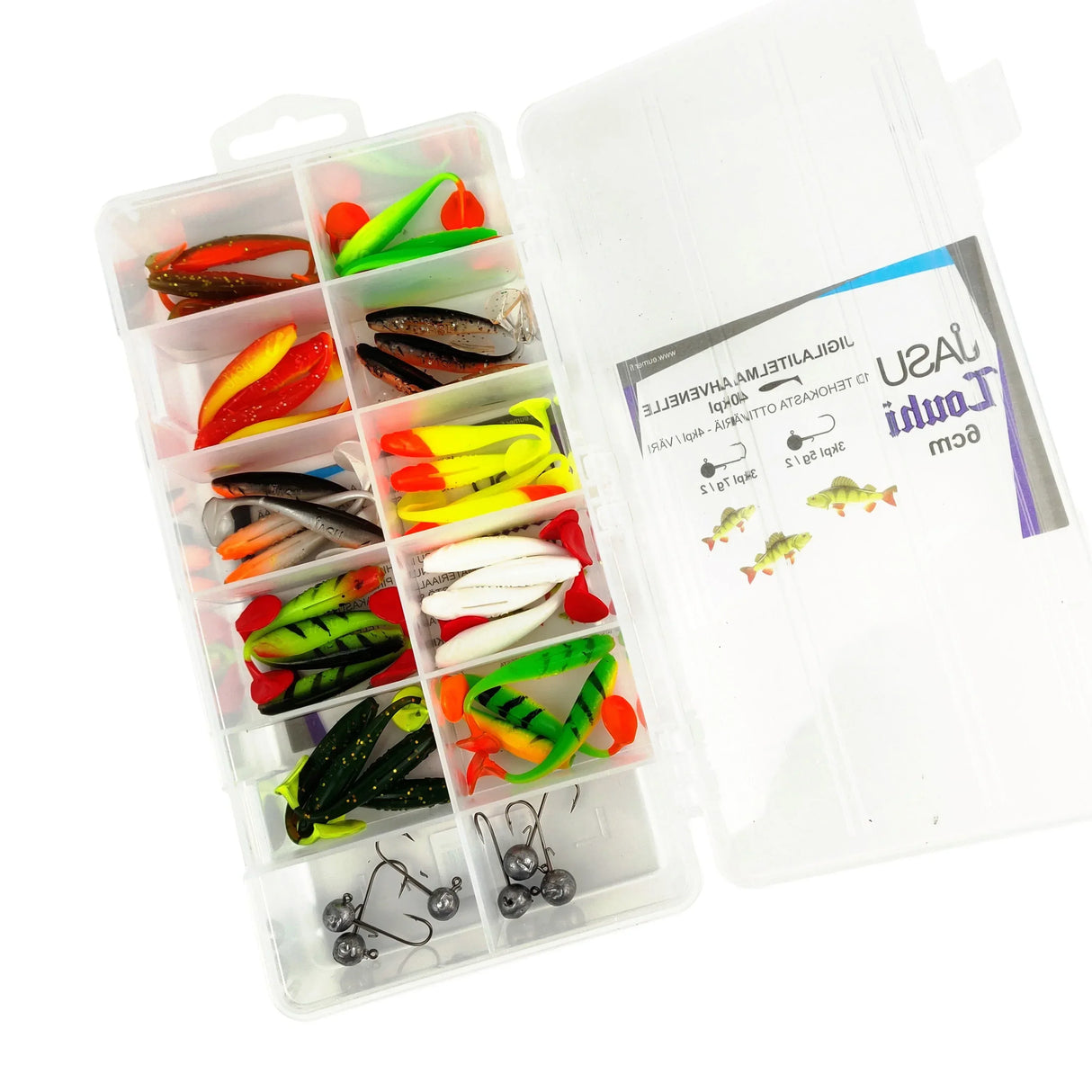 Jasu Louhi jigilajitelma 6 cm 40 kpl + jigipäät - Happy Angler