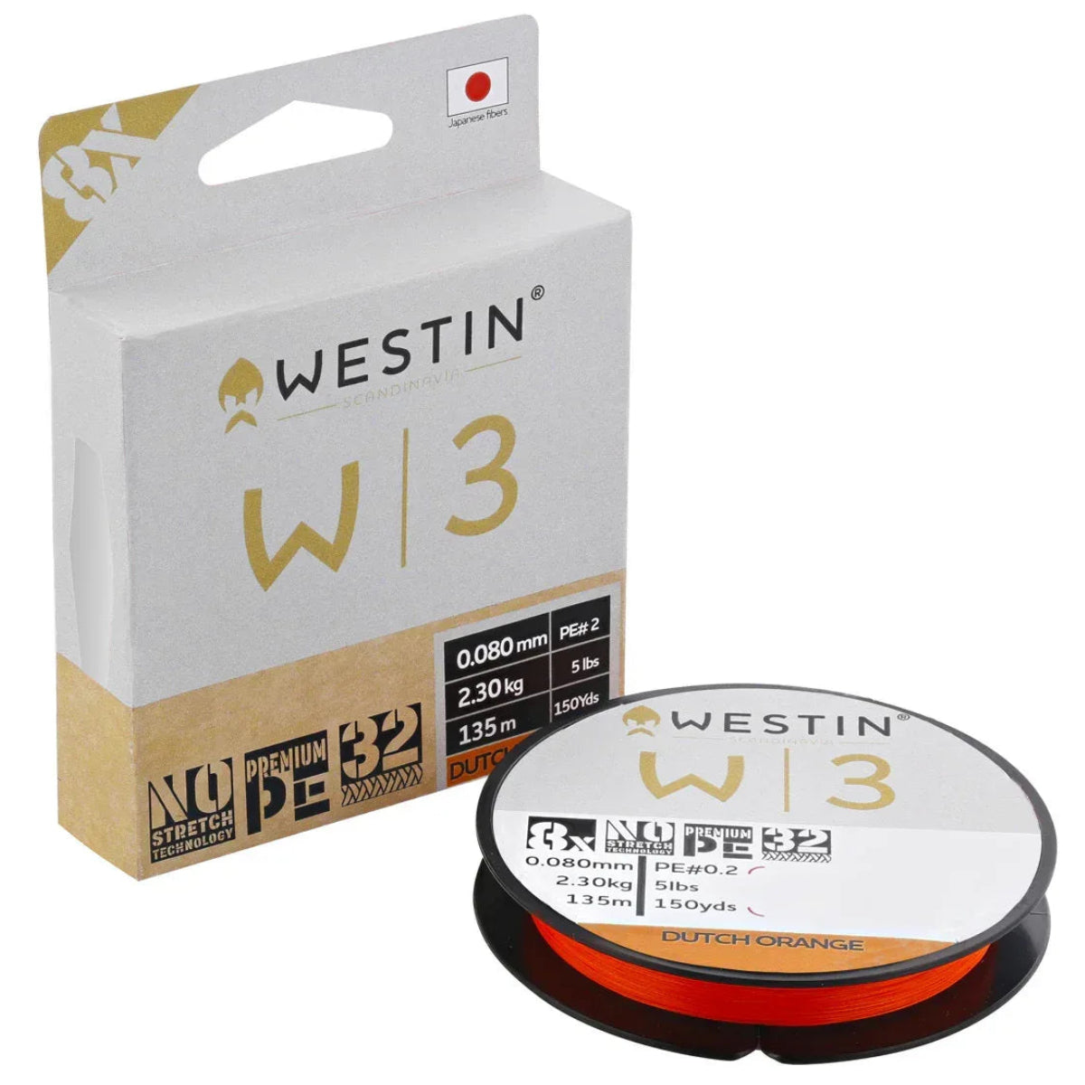 Westin W3 Dutch Orange 135 m kuitusiima - Happy Angler