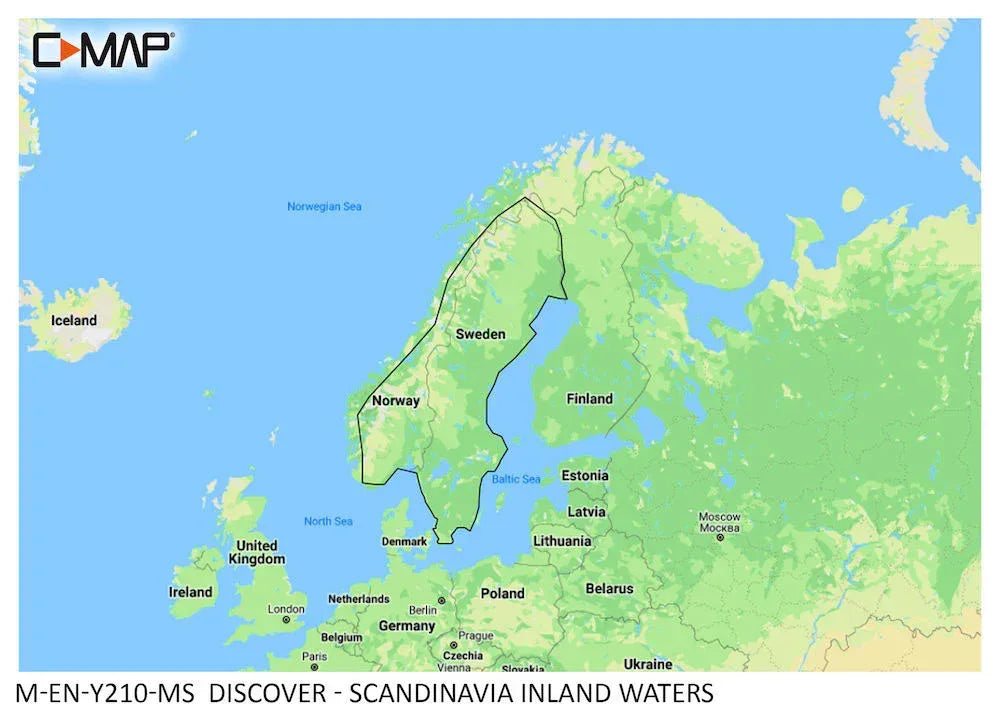 C-MAP Discover Scandinavia Inland Waters karttakortti M-EN-Y210-MS - Happy Angler