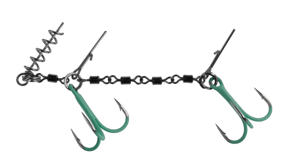 Mikado Jaws Double EVO Stinger Fluo valmisstinger rigi - Happy Angler