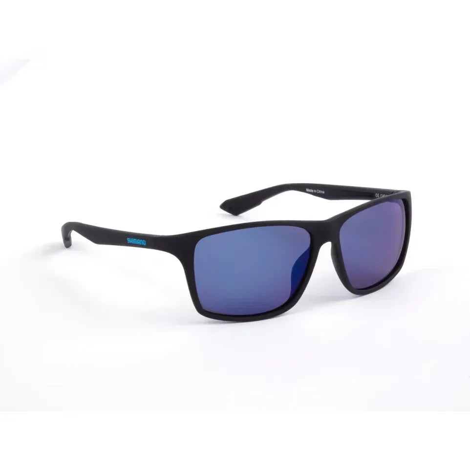 Shimano Eyewear Matte Black & Blue Mirror polarisoidut aurinkolasit - Happy Angler