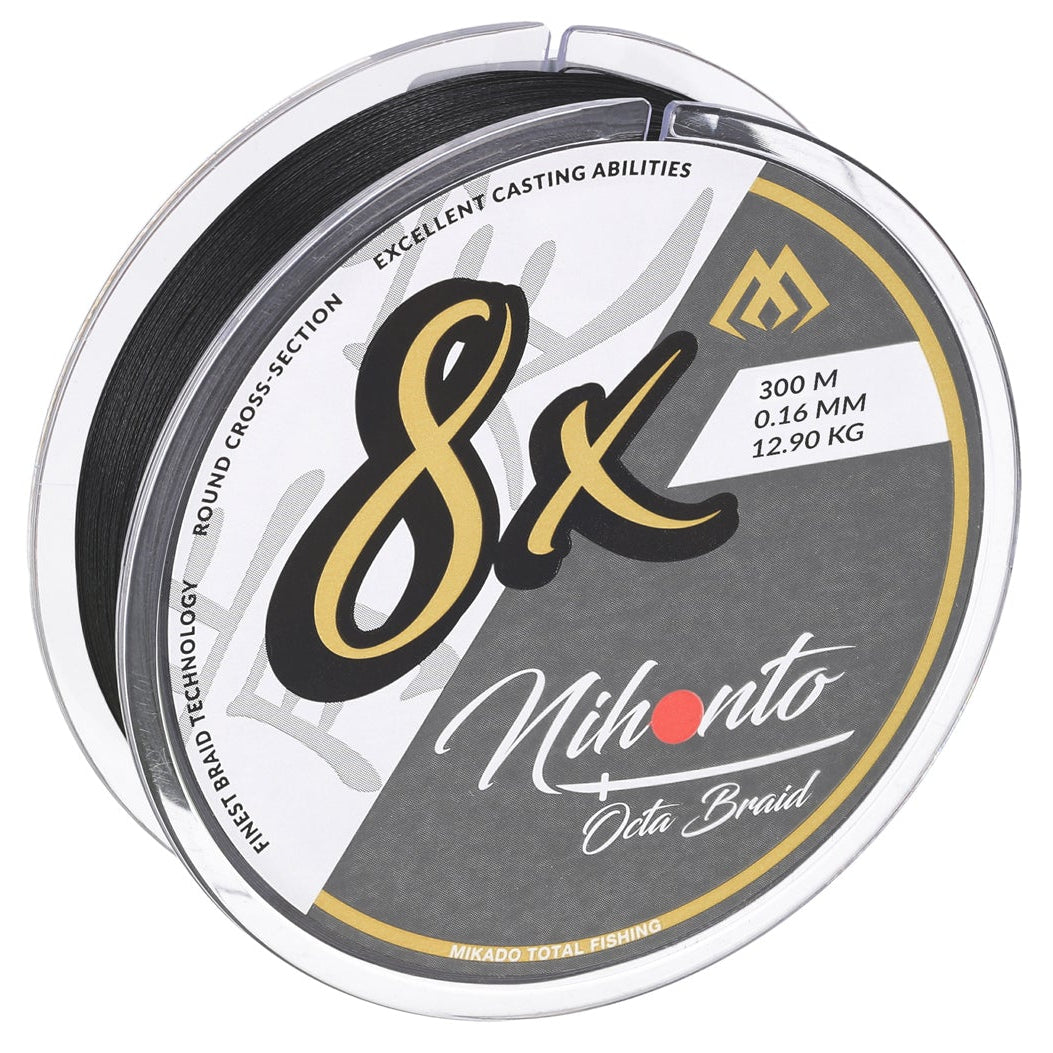 Mikado Nihonto Octa Braid 300 m Black Braided Line