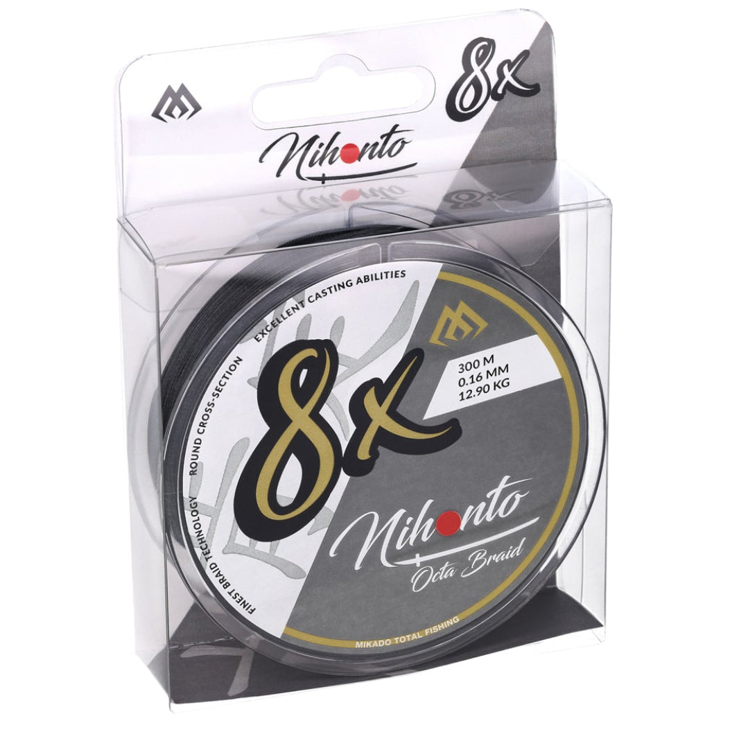 Mikado Nihonto Octa Braid 300 m Black Braided Line
