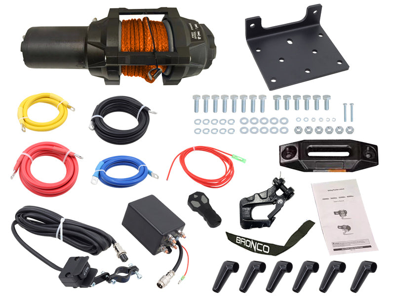 Bronco HDQS Heavy Duty Quick Spool 3500 Electric Winch with Remote Control 1581 kg