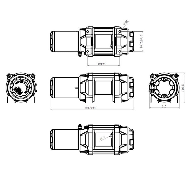 Bronco HDQS Heavy Duty Quick Spool 3500 Electric Winch with Remote Control 1581 kg