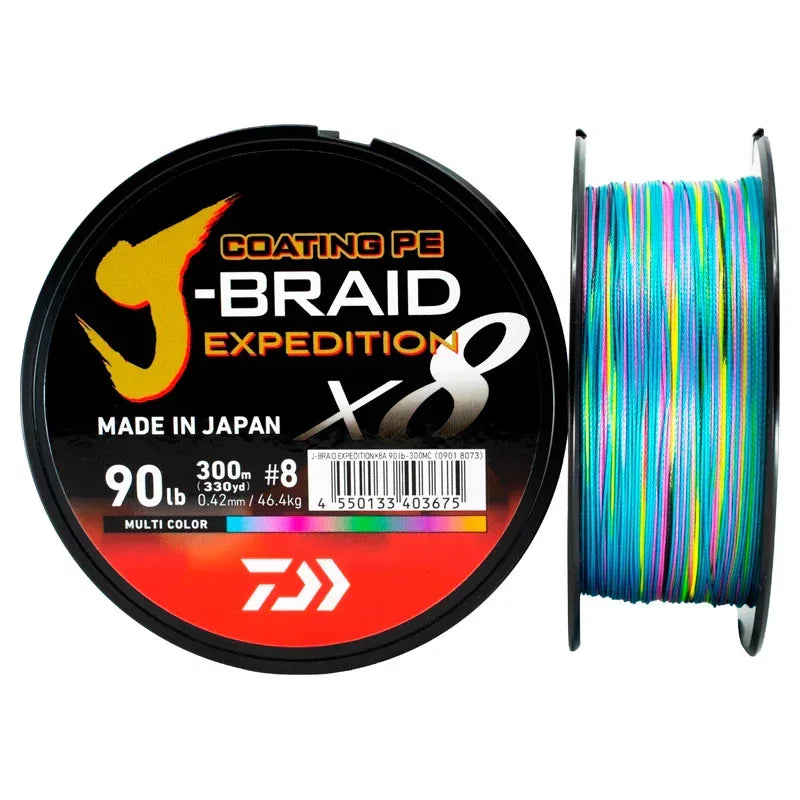 Daiwa J-Braid Expedition X8 Multicolor 3000 m kuitusiima - Happy Angler