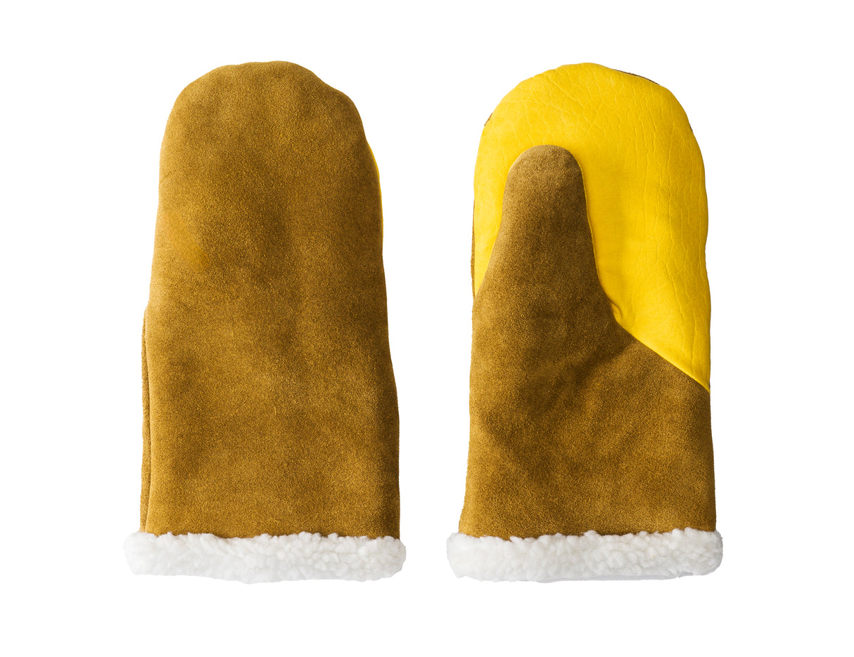 Blue Fox Winter Leather Gloves