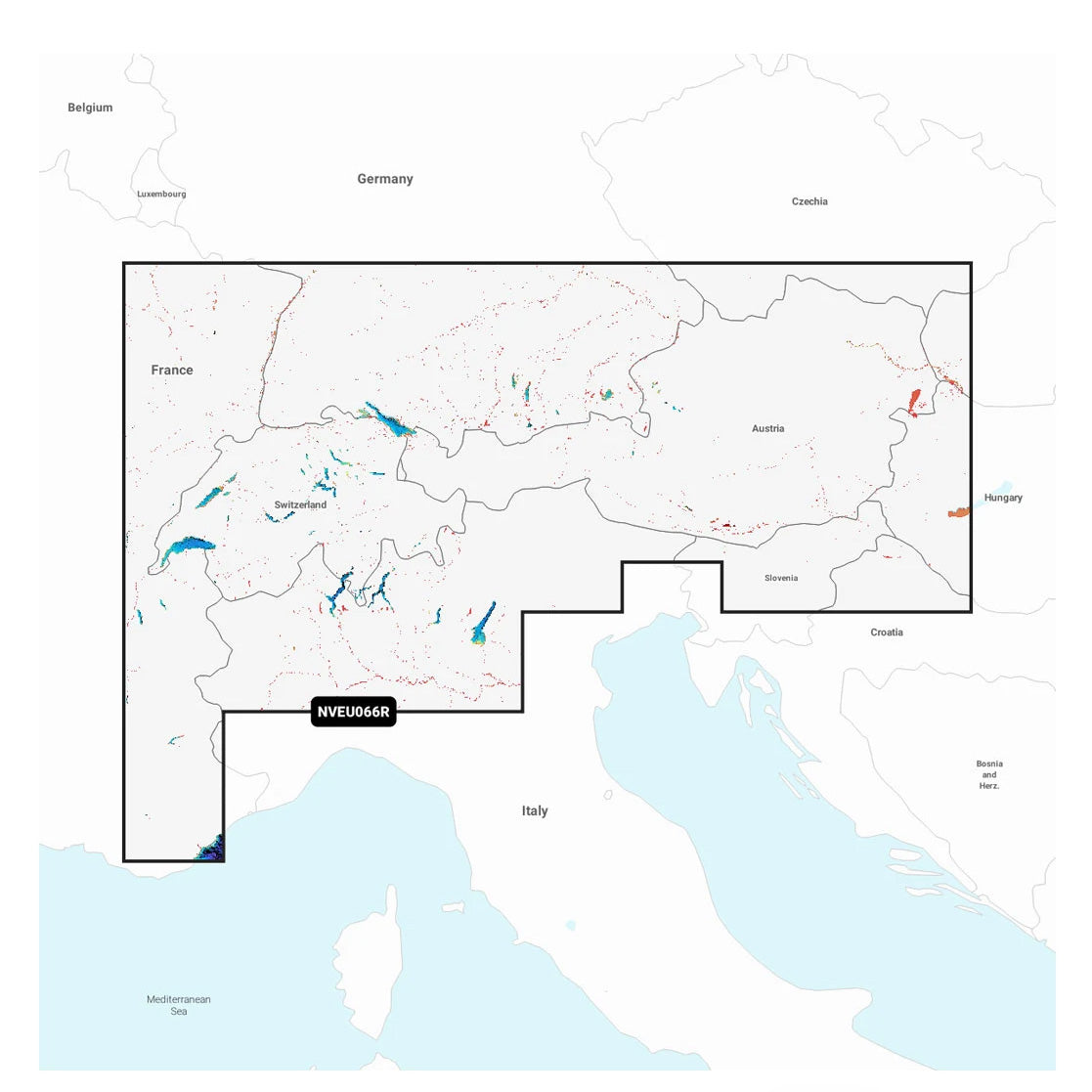 Garmin Navionics Vision+ NVEU066R The Alps, Lakes and Rivers Marine Chart