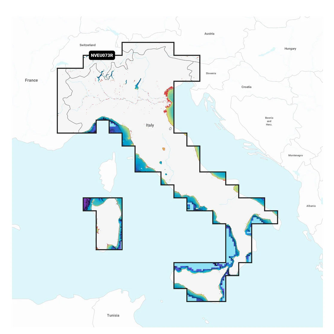 Garmin Navionics Vision+ NVEU073R Italy, Lakes and Rivers Marine Chart