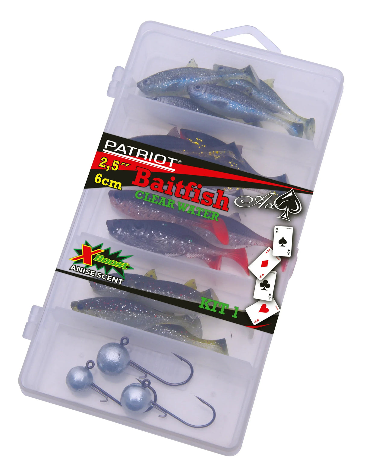 Patriot Baitfish 6 cm Clear Water jigilajitelma 16+3 kpl/pkt - Happy Angler