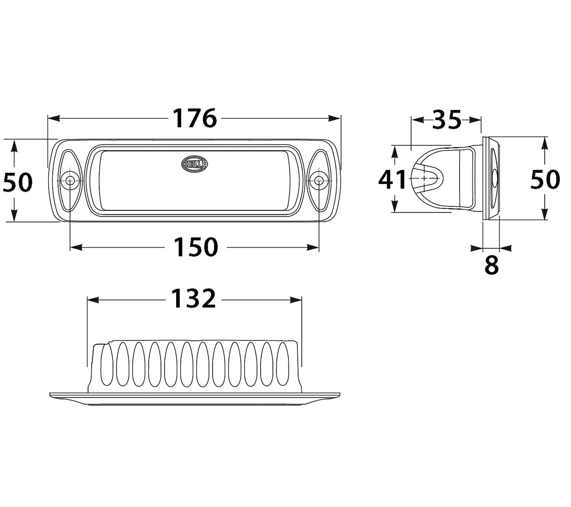 Hella Marine Sea Hawk R LED kansivalo musta
