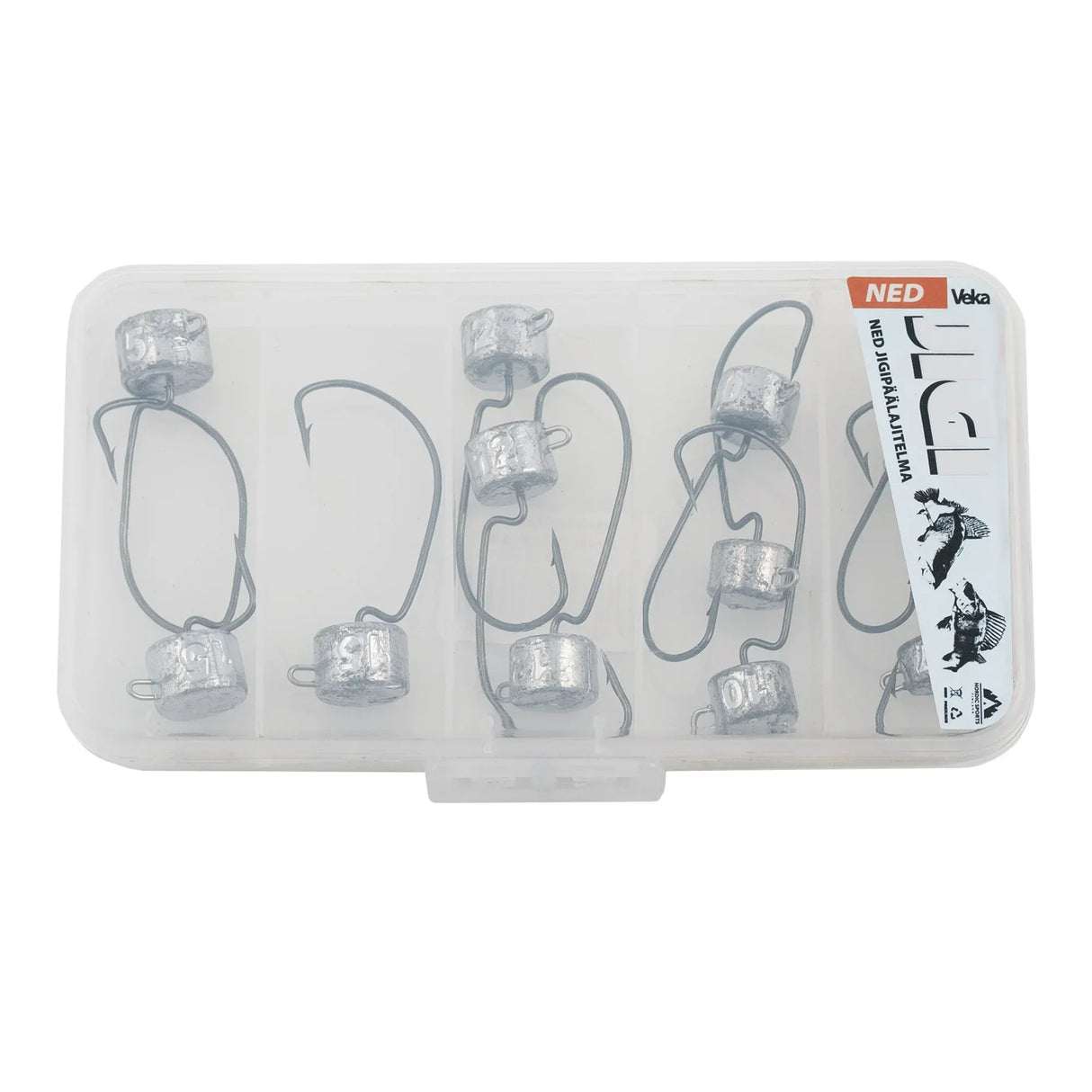 Veka NED Offset Ahven jigipäälajitelma 12 kpl - Happy Angler