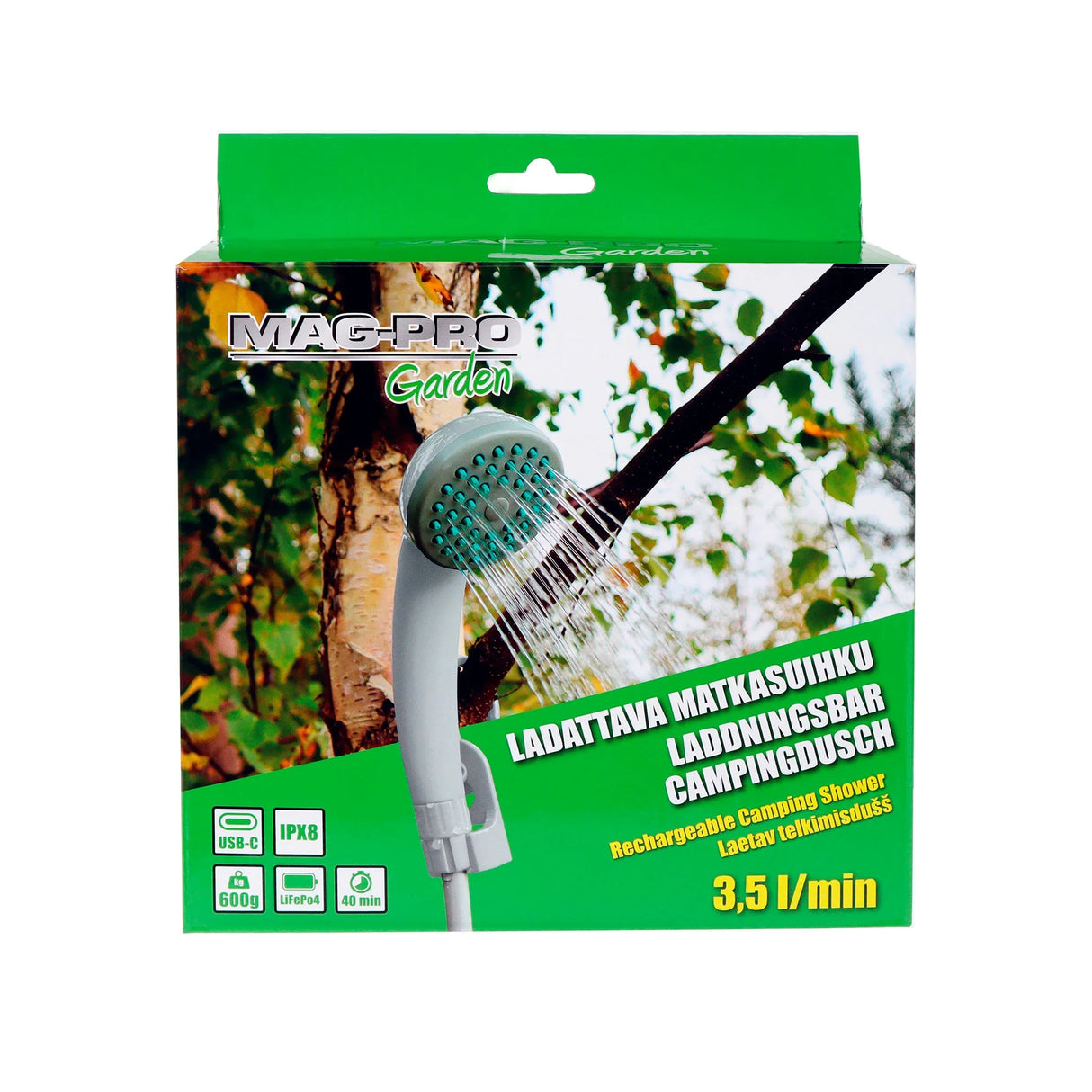 Mag-Pro ladattava retkisuihku - Happy Angler