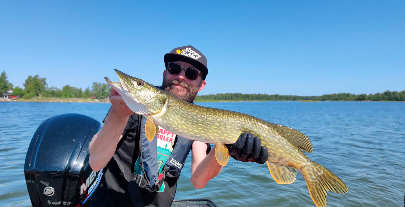 Happy Angle tiimin Juha onnistunut saamaan Raippaluodon upeista vesistä komean hauen.