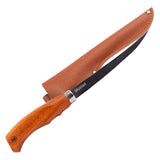 Mustad 15 cm Filleting Knife w/ Wooden Handle and Leather Sheath