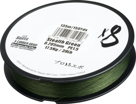 Sufix X8 Braid Stealth Green 150 m Braided Line