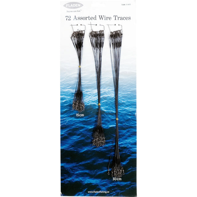 Fladen 15/25/30 cm vaijeriperuke 72 kpl/pkt - Happy Angler