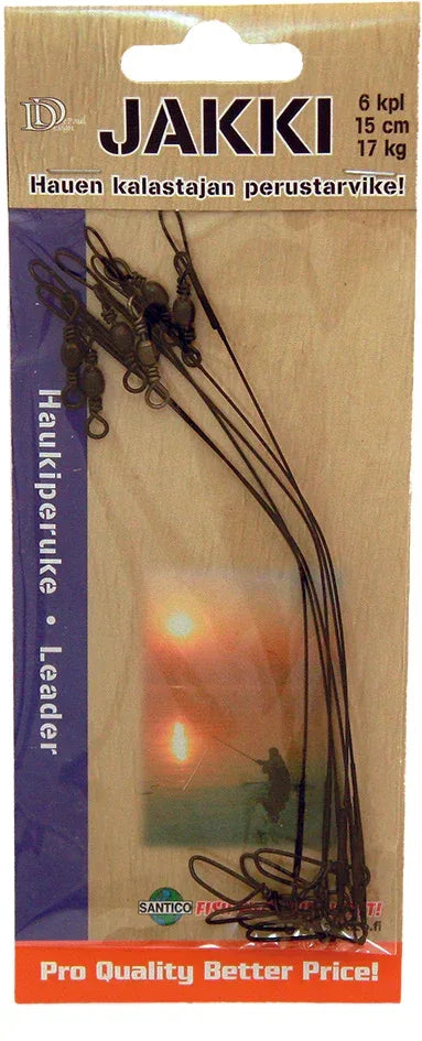 Jakki 15 cm vaijeriperuke 6 kpl/pkt - Happy Angler