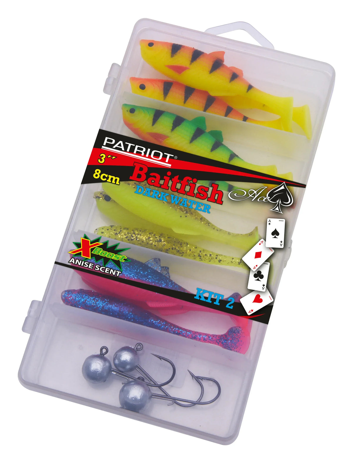 Patriot Baitfish 8 cm Dark Water jigilajitelma 12+3 kpl/pkt - Happy Angler