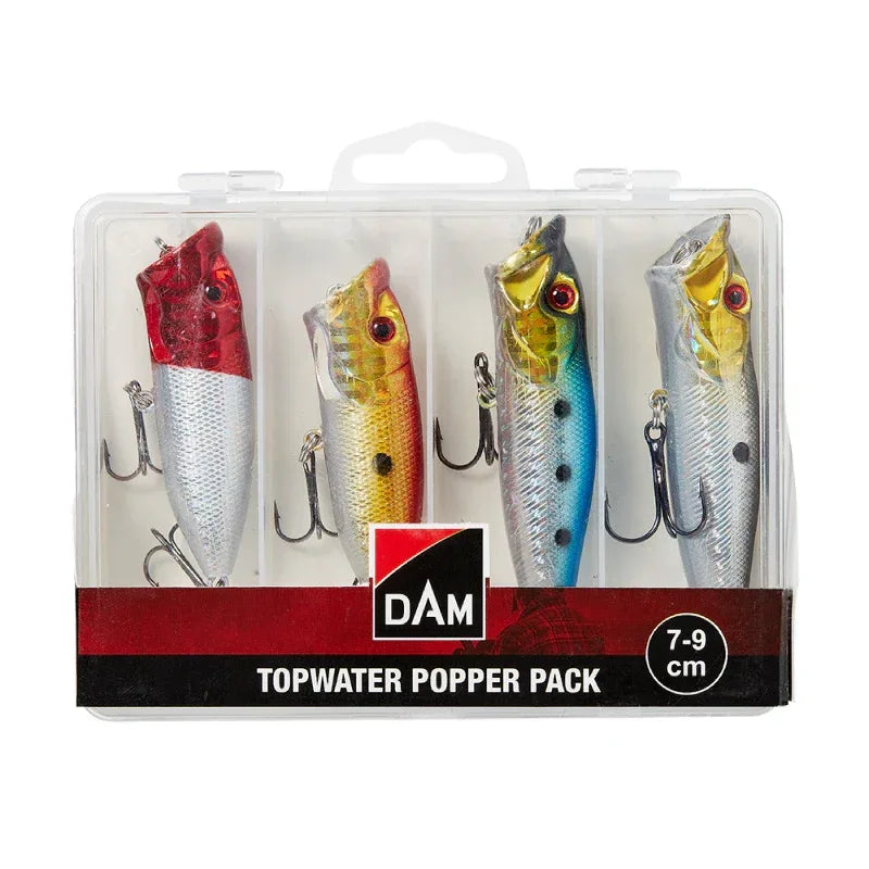 dam lures fishing Topwater Popper Pack Assortment 4 pcs Contain 7 jigs and Style:Rigged and Ready Tackle_Groundfish Abu Garcia fan pairs