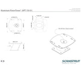 Scanstrut Powertower tutkajalka 15 cm valkoinen