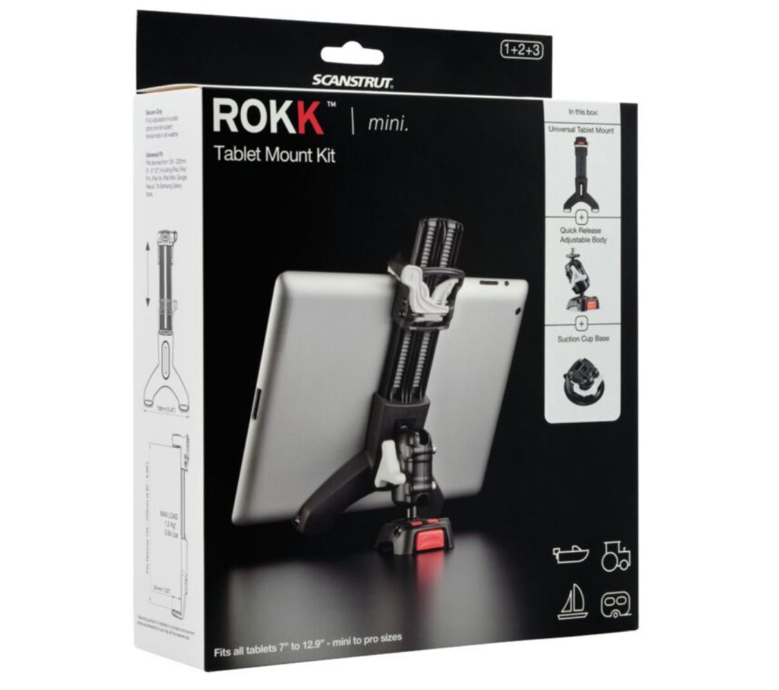 Scanstrut ROKK Mini kiinnikesarja tabletille asennus teipillä