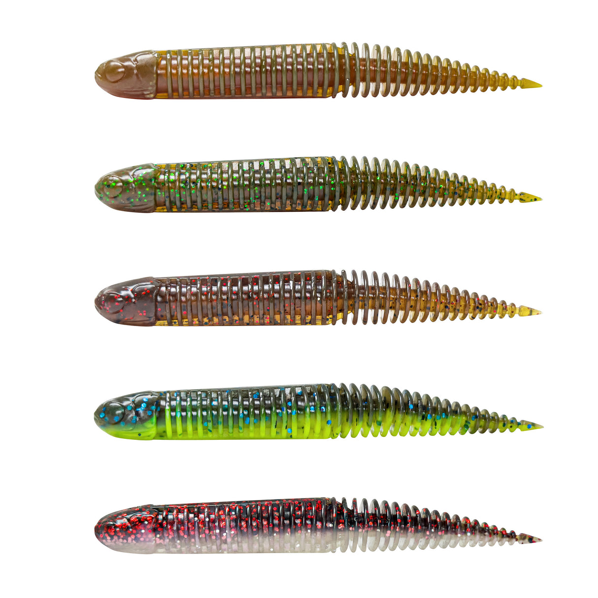 Savage Gear NED Dragon Tail Slug 10 cm Clear Water Mix jigi 5 kpl/pkt