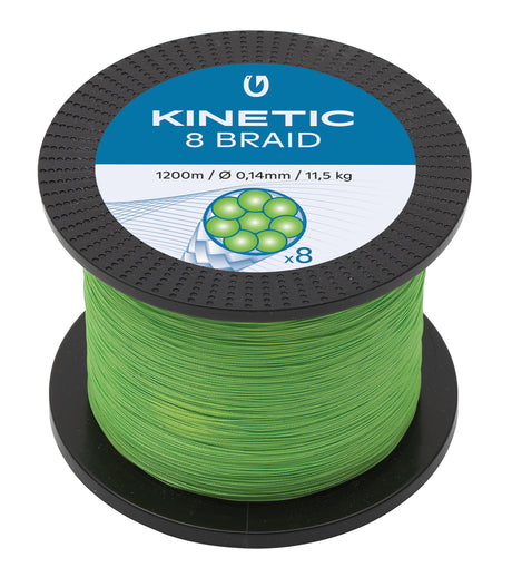 Kinetic 8 Braid Fluo Green 1200 m kuitusiima