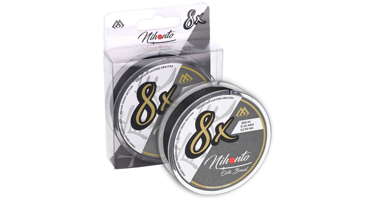 Mikado Nihonto Octa Braid 300 m Black Braided Line