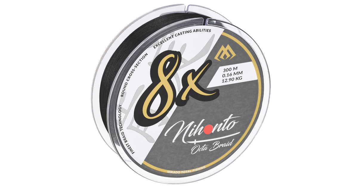 Mikado Nihonto Octa Braid 300 m Black Braided Line