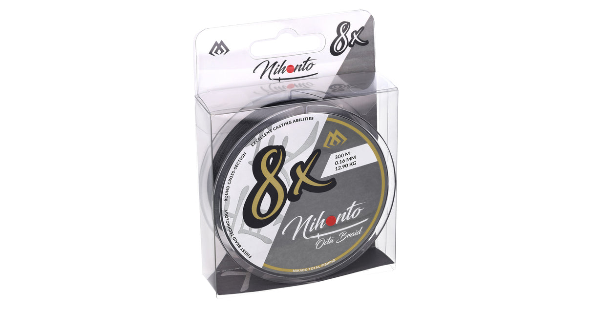Mikado Nihonto Octa Braid 300 m Black Braided Line