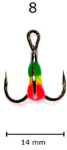 JASU 3-haarainen värikoukku #8 2 kpl/pkt - Happy Angler