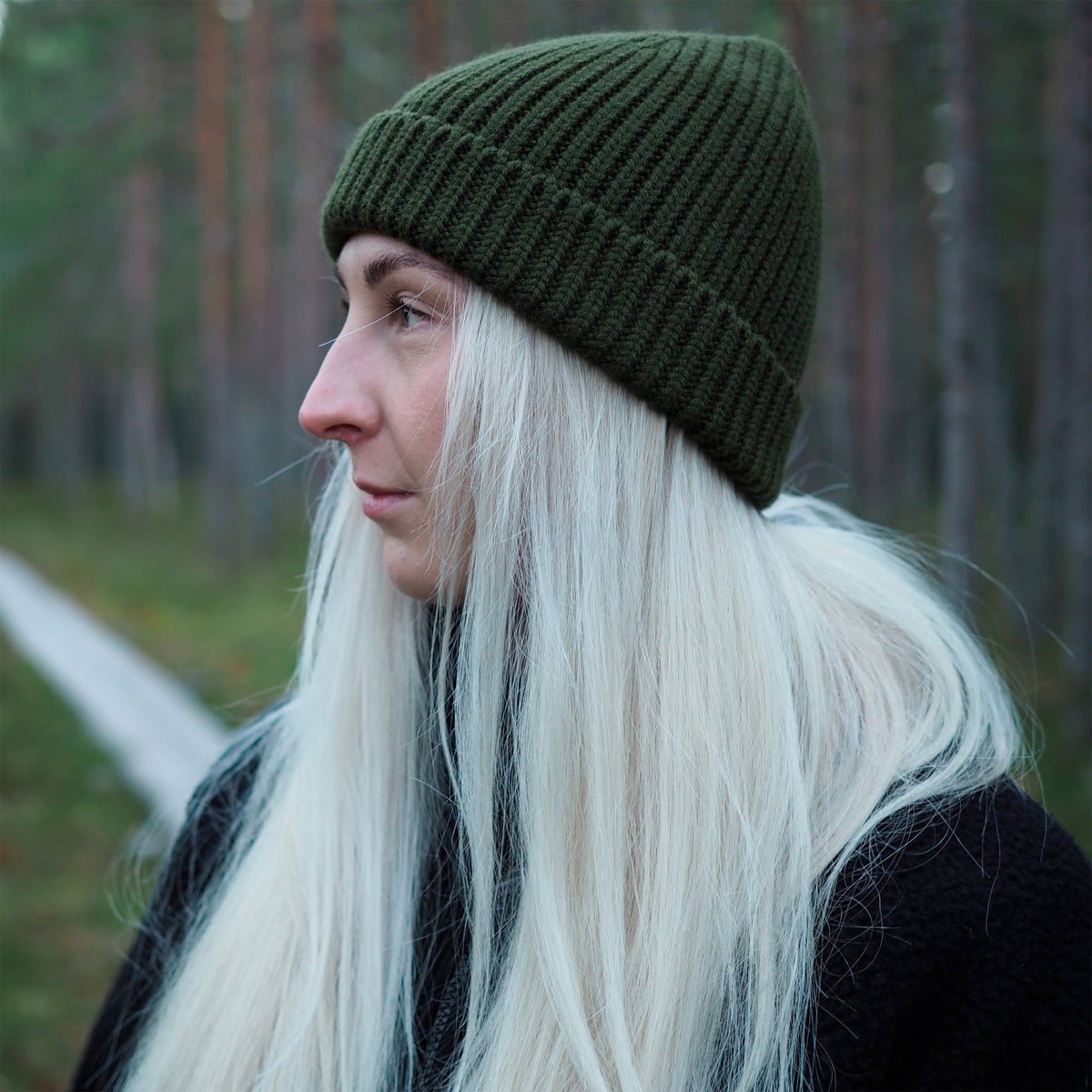 Retki 100 % Merino Chunky Beanie Green