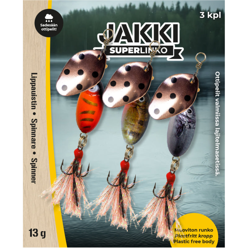 Jakki SuperLinko 4 g Cloudy Weather Spinner Set 3-Pack