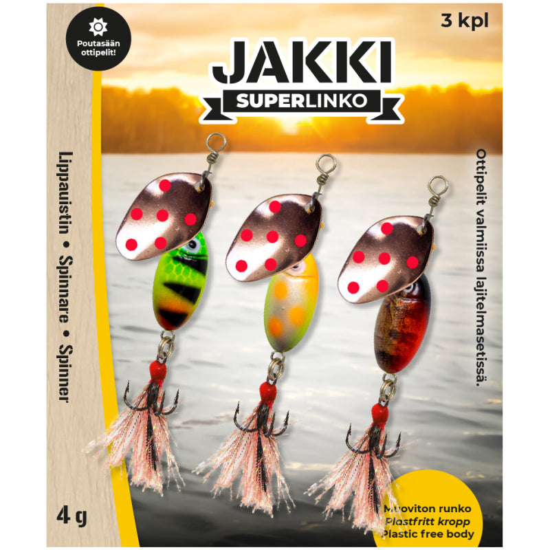 Jakki SuperLinko 13 g Sunny Weather Spinner Set 3-Pack