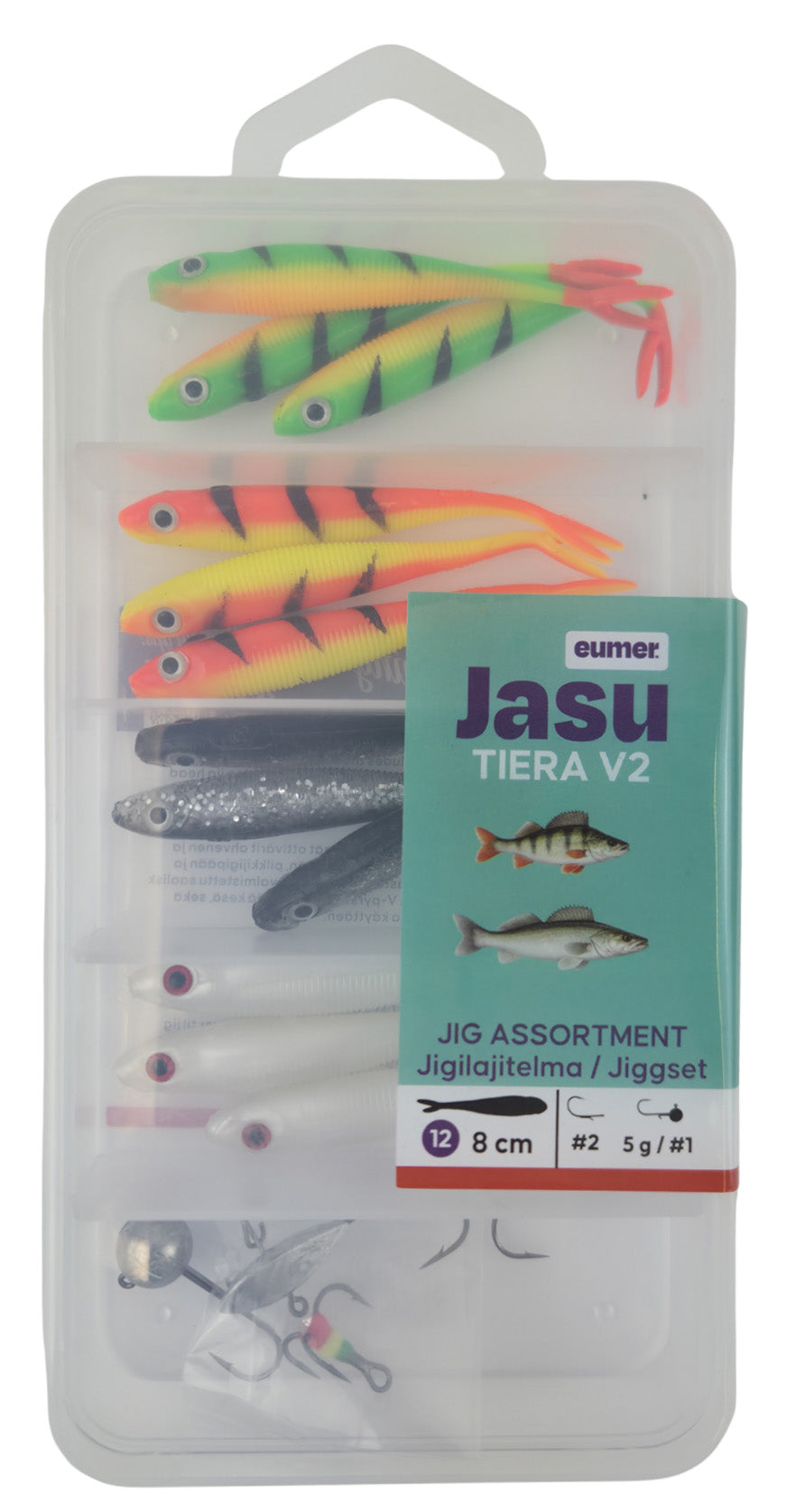 Jasu Tiera V2 8 cm Jig Assortment 12 pcs + Jig Heads