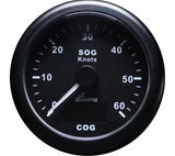 Wema GPS nopeusmittari 0-60 solmua musta
