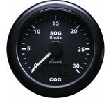 Wema GPS nopeusmittari 0-30 solmua musta