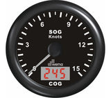 Wema GPS nopeusmittari 0-15 solmua musta