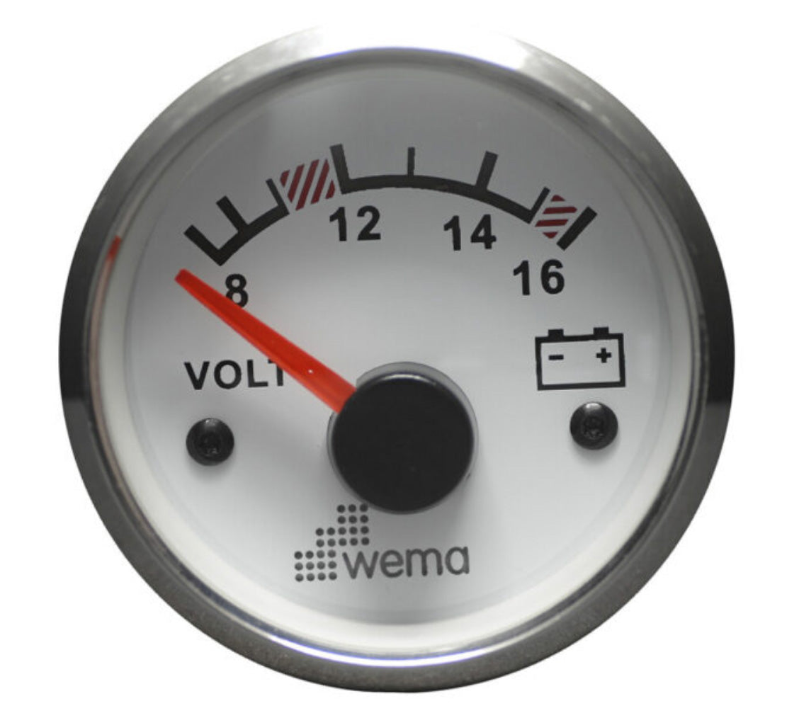 Wema volttimittari 12V valkoinen RST