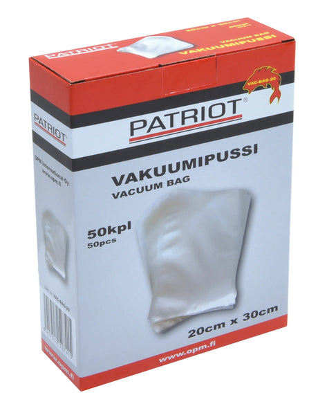 Patriot vakuumipussi 20cm x 30cm 50kpl/pkt - Happy Angler