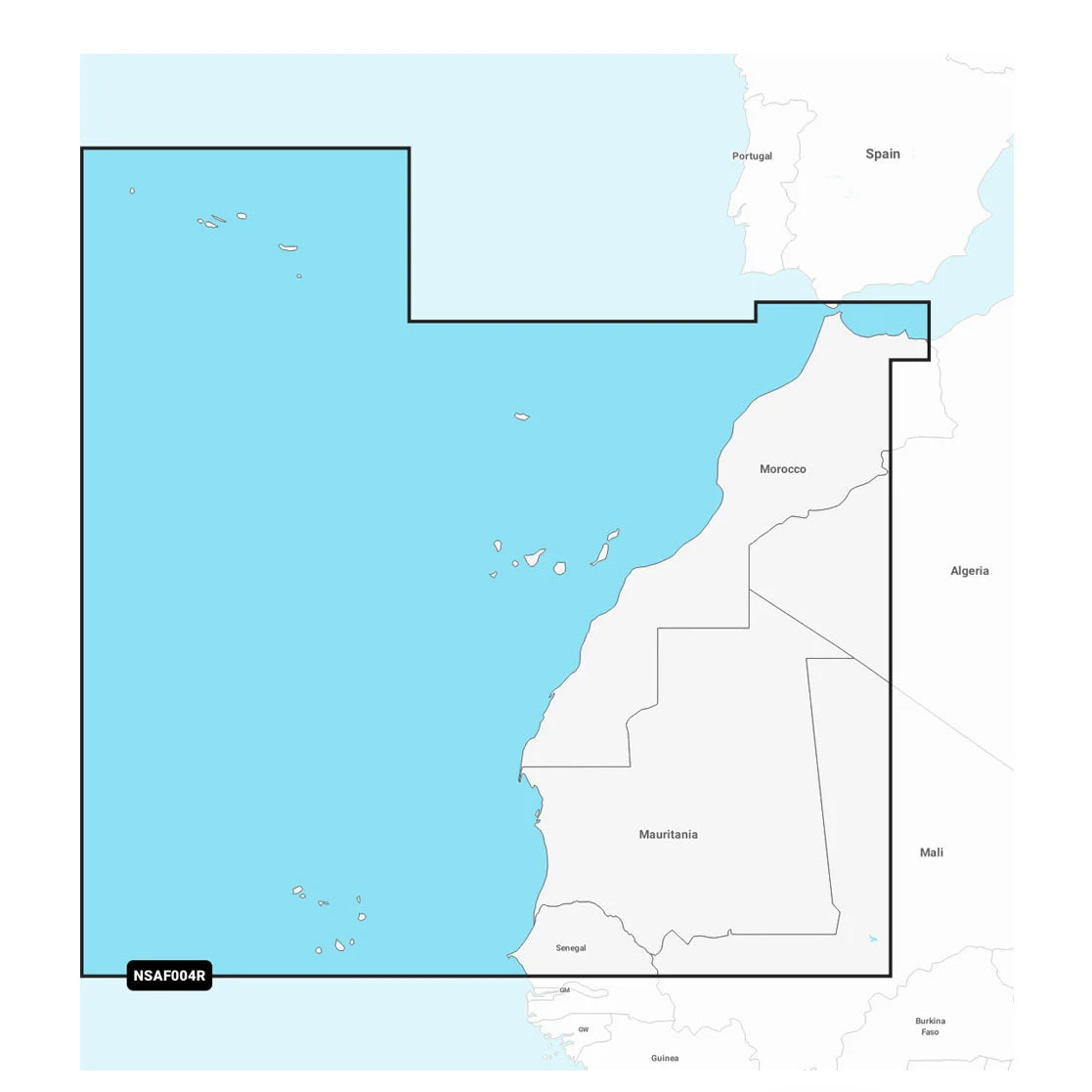 Garmin Navionics+ NSAF004R Northwest Africa Marine Chart