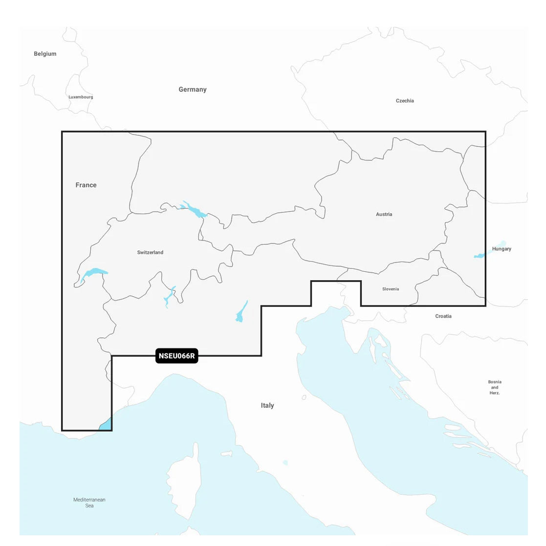 Garmin Navionics+ NSEU066R The Alps, Lakes and Rivers Marine Chart