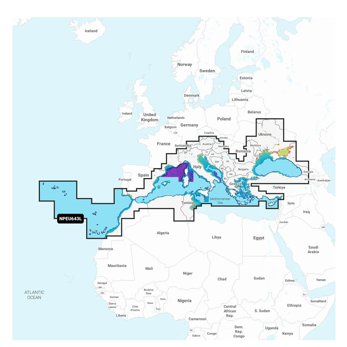 Navionics Platinum+ NPEU643L Välimeri ja Mustameri karttakortti