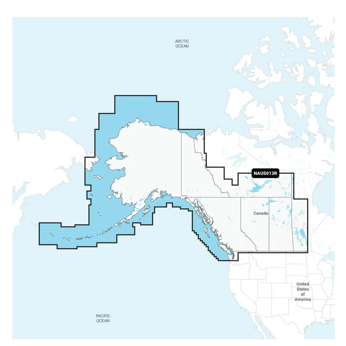 Navionics+ NAUS013R Kanada, länsiosa ja Alaska karttakortti