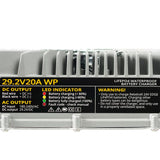 Rebelcell 29,2V 20A vedenpitävä LiFePO4 akkulaturi 24V akuille